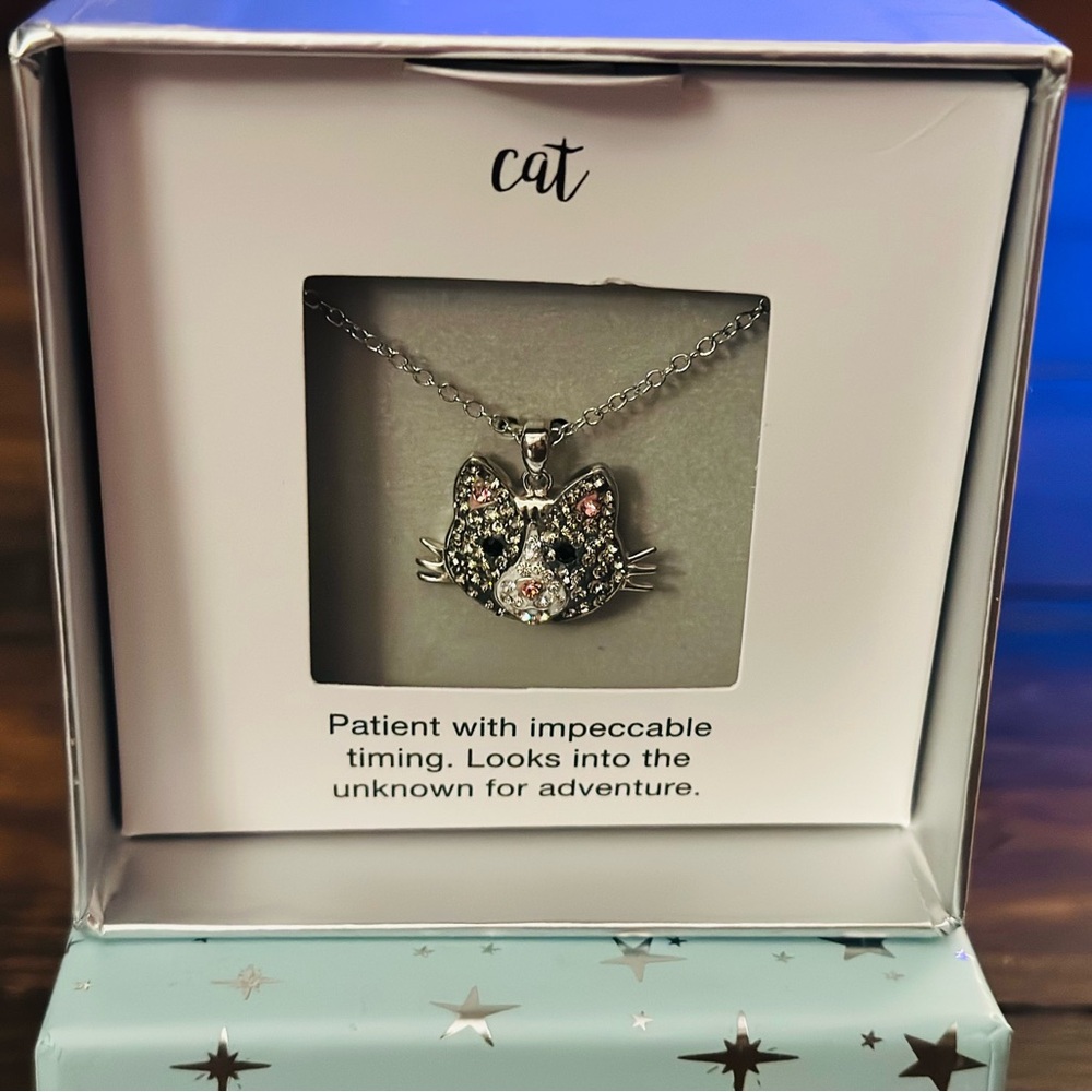 Silver Cat Pendant Necklace - Picture 2 of 5